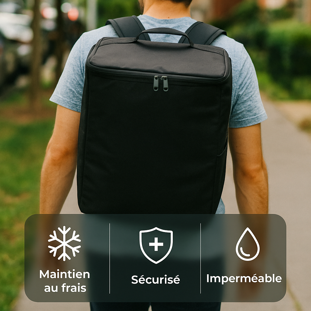 Un homme avec son sac isotherme livraison