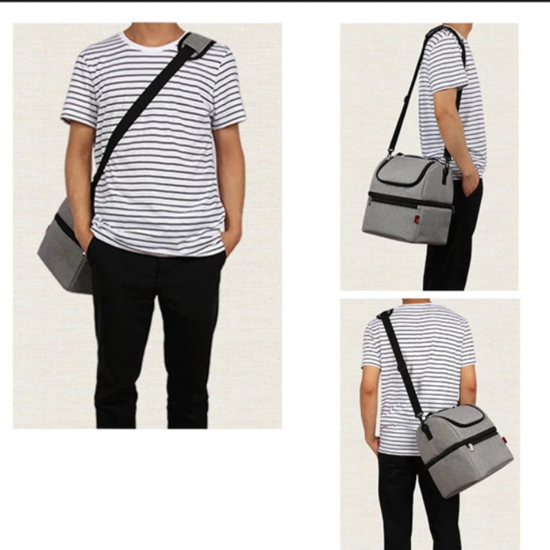 Sac isotherme pour repas gris avec un model