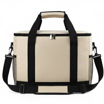 Glacière isotherme beige vu de dos