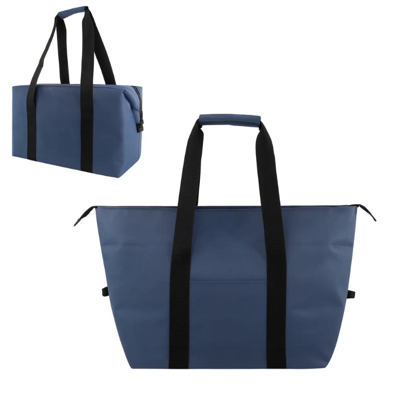 Grand sac isotherme bleu de face et de coter