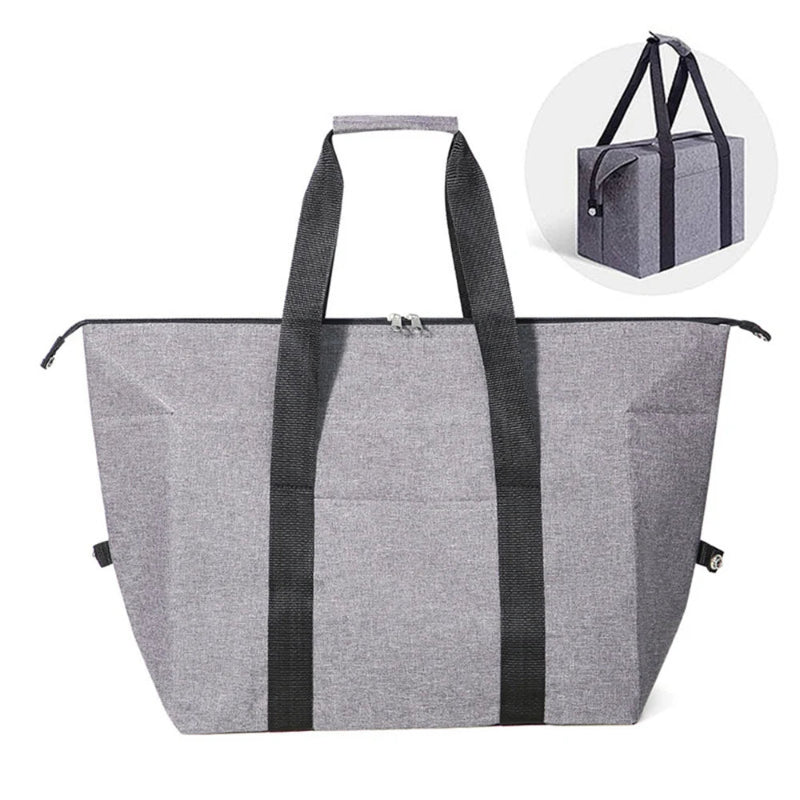 Grand sac isotherme gris de face