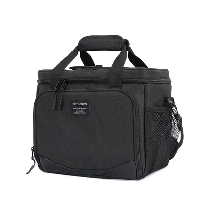 Sac isotherme de 13L pour pique-nique et déjeuner noir pris de face