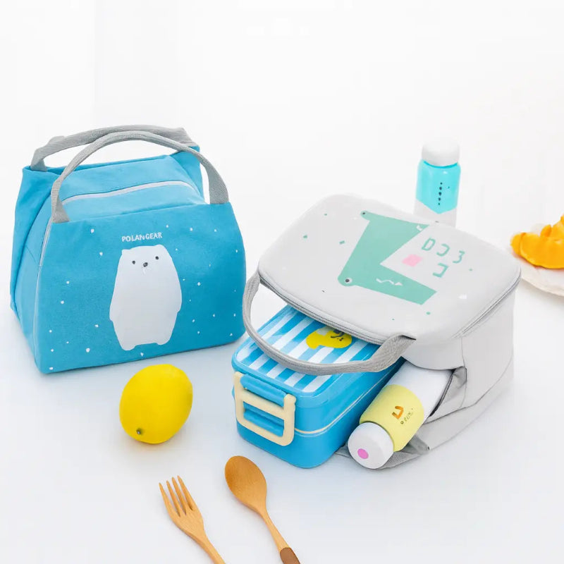 Sac isotherme bebe bleu ourson avec couvert
