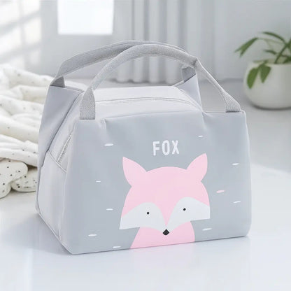 Sac isotherme bebe gris renard de face