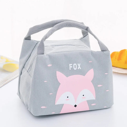 sac isotherme pour bebe gris avec renard