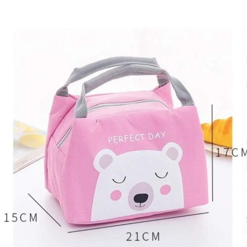 Cm du sac isotherme bebe rose avec motif ours blanc