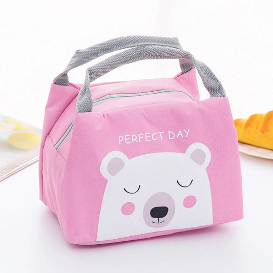 Sac isotherme bebe rose avec ours