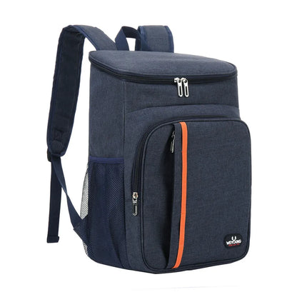Sac à dos isotherme 20l bleu marine de face et de coter