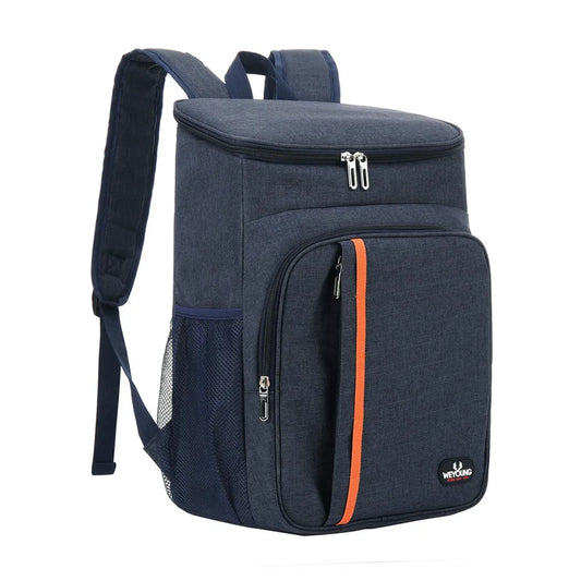 Sac à dos isotherme 20l bleu marine de face et de coter