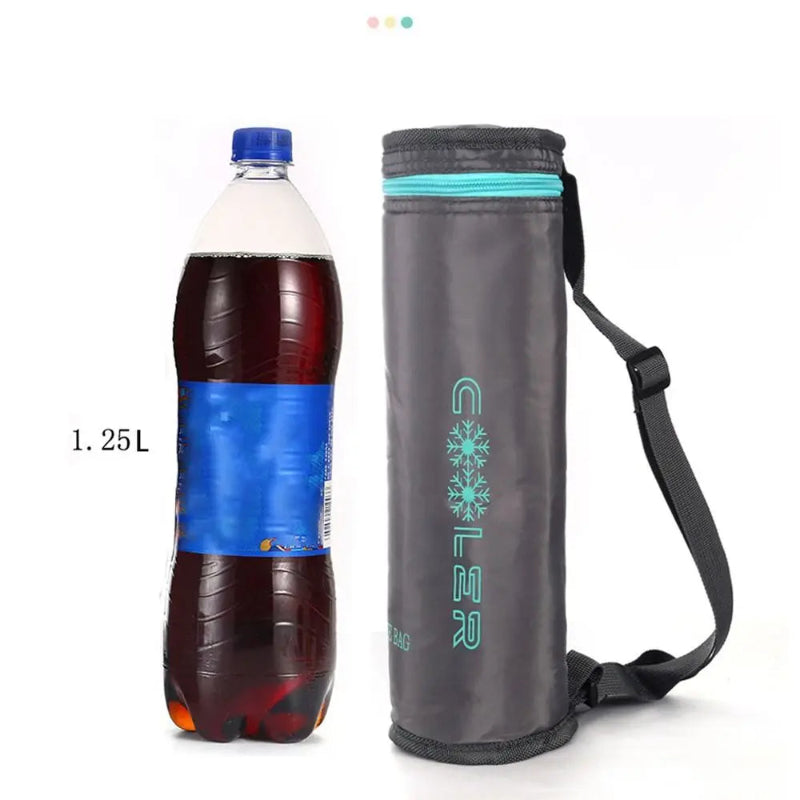 Sac isotherme pour bouteille 1L gris et bleu