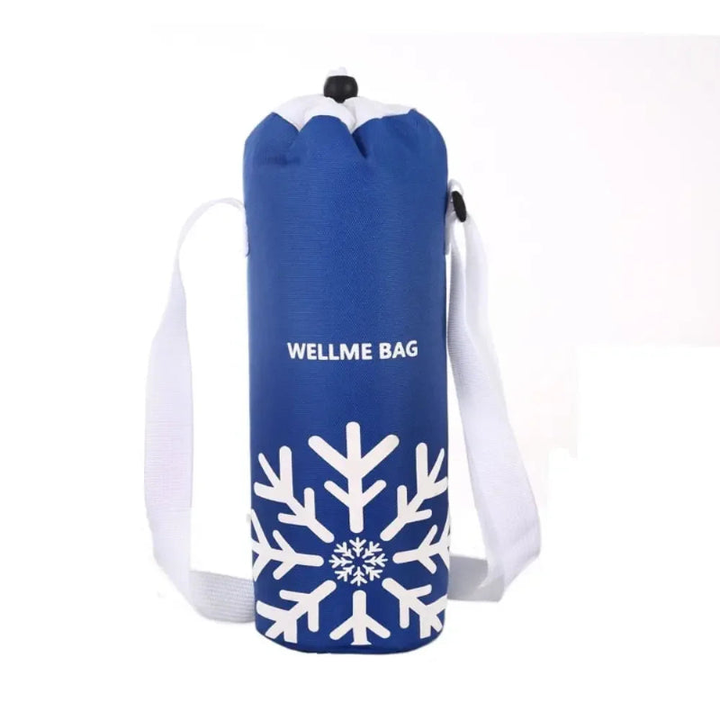 Sac isotherme pour bouteille bleu et blanc