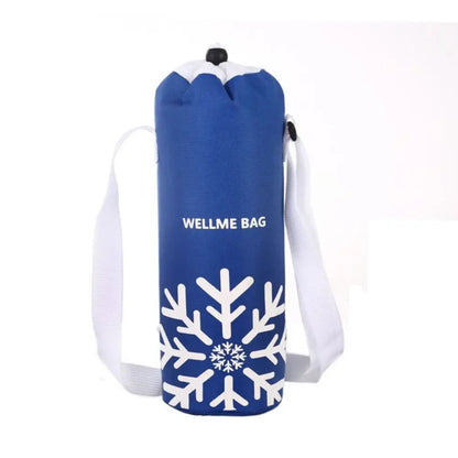 Sac isotherme pour bouteille bleu et blanc