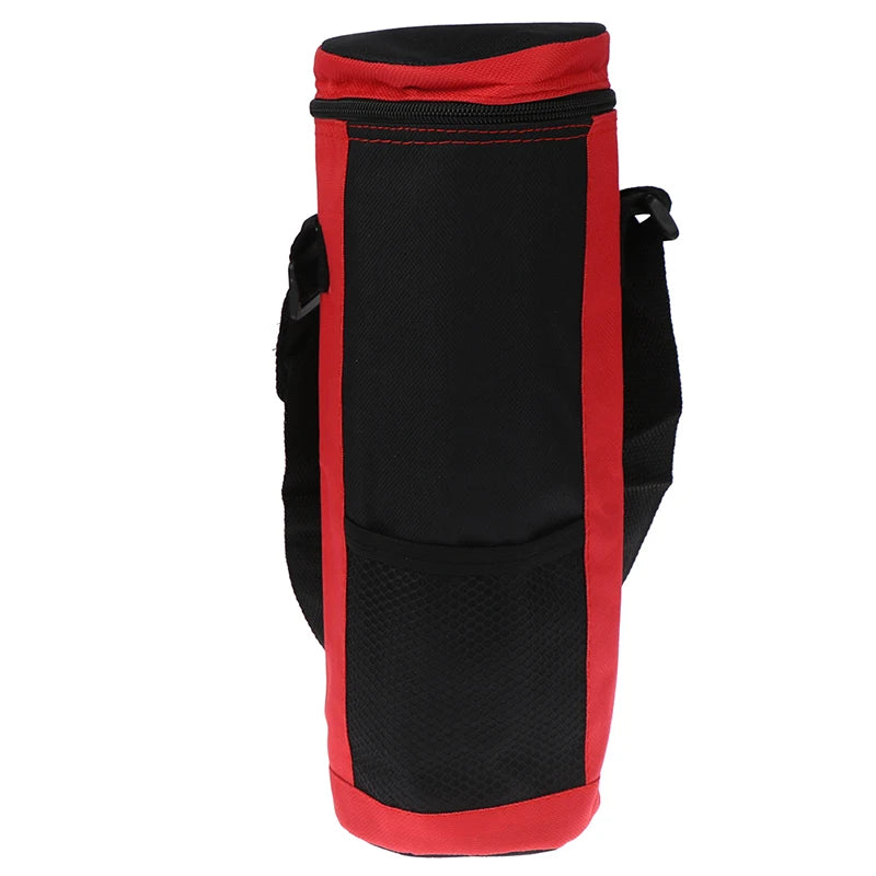 Sac isotherme pour bouteille rouge et noir de face