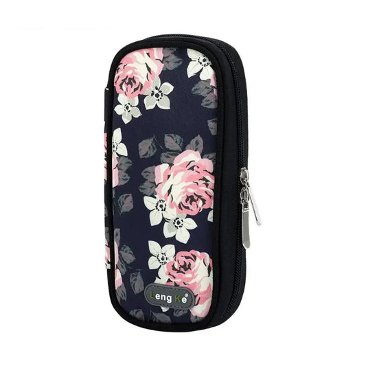Sac isotherme pour médicament noir avec fleur