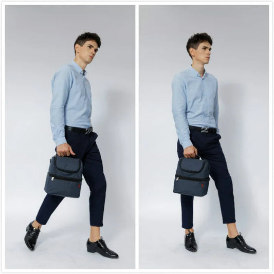 Sac isotherme pour repas bleu avec mannequin