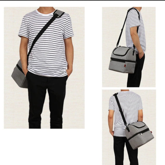 Sac isotherme pour repas gris avec un model
