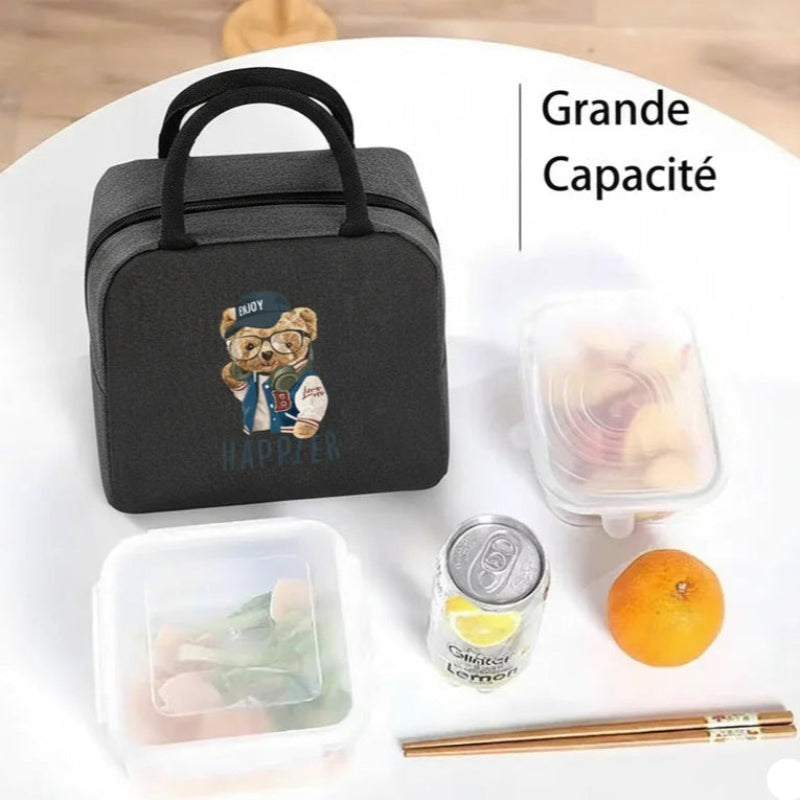 Capacité du sac isotherme repas motif ours noir