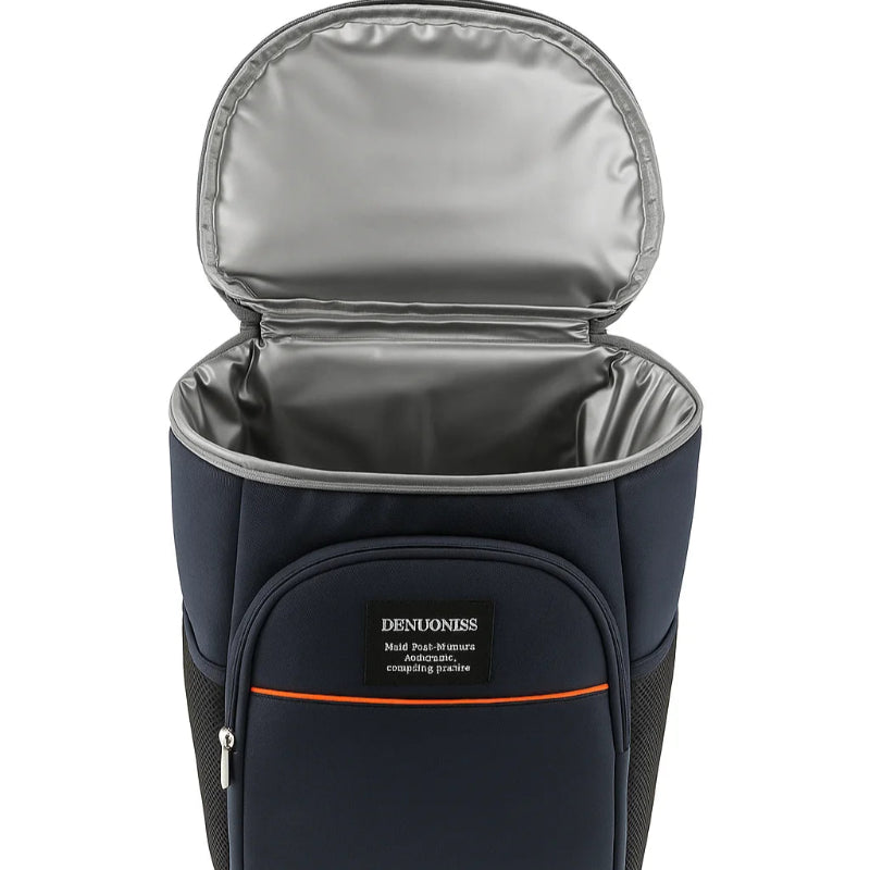 Sac à dos isotherme bleu 20l de face ouvert