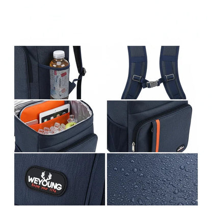 Sac à dos isotherme 20l bleu marine détails 
