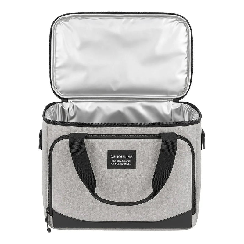 Sac isotherme 13l gris poser de face ouvert