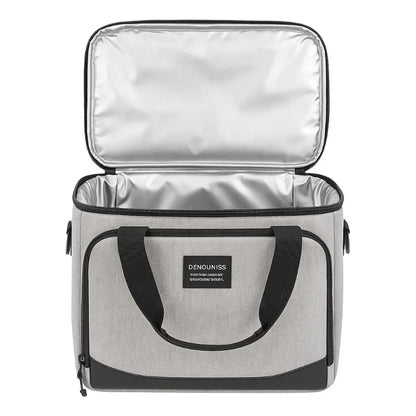 Sac isotherme 13l gris poser de face ouvert