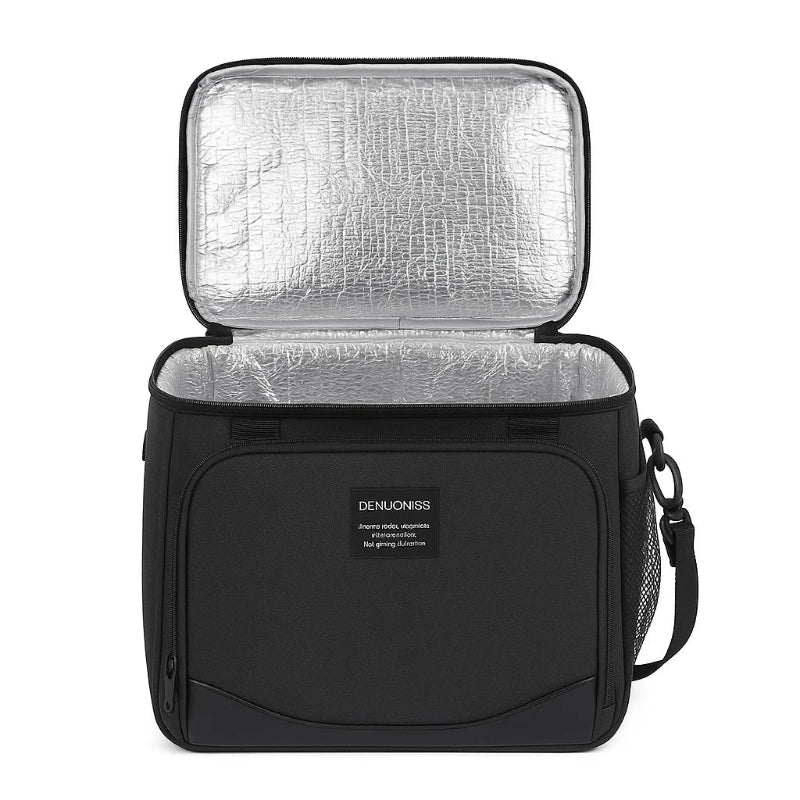 Sac isotherme 13l noir poser de face ouvert