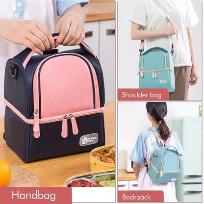 Sac isotherme bebe porter par un enfant et un adulte