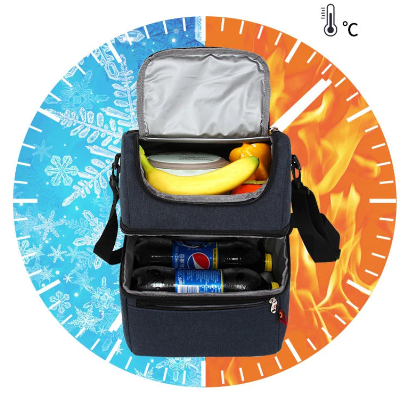 sac isotherme conçu avec deux compartiments séparés